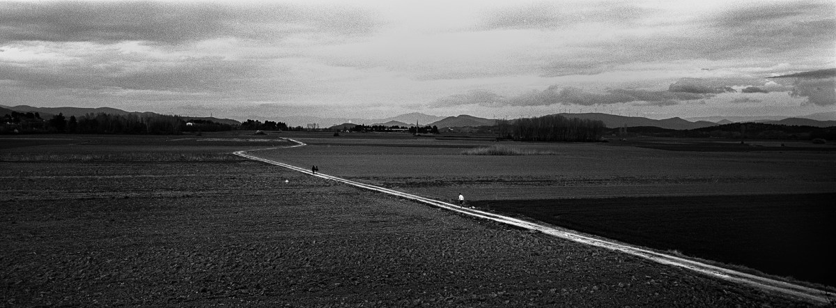 Refugees walk through a field on their way to a makeshift camp at the Greek-Macedonian border, near the village of Idomeni.