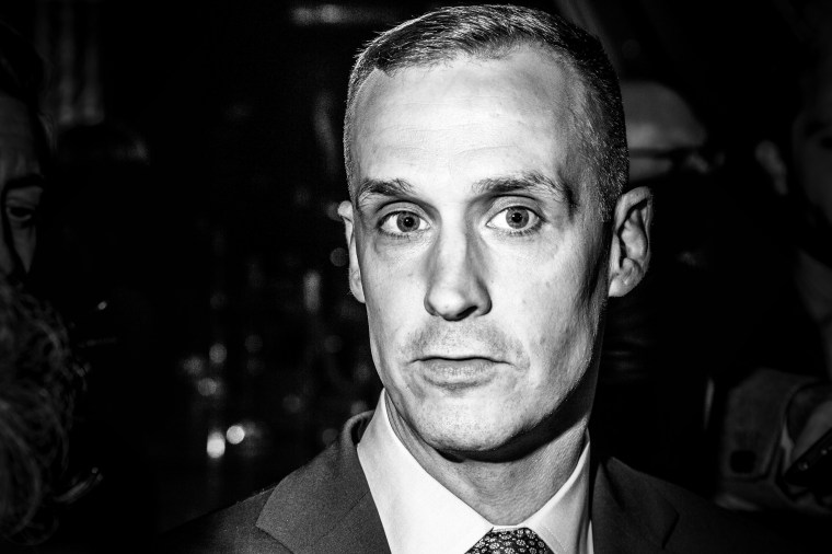 Corey Lewandowski, Trump's campaign manager, during a press conference held by Donald Trump at Trump Towers after he won the Indiana GOP Presidential Primary race, on May 3, 2016, in New York.