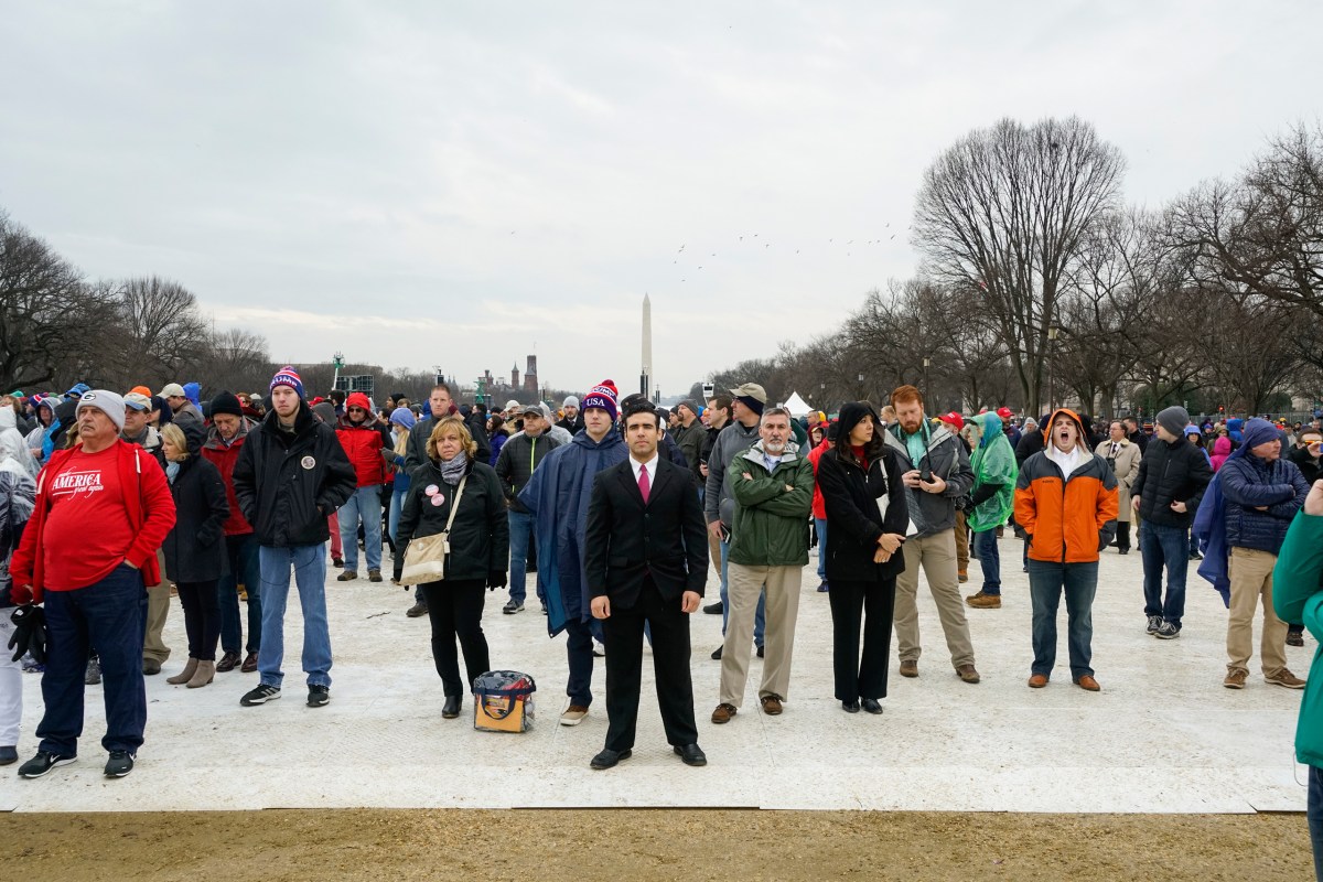 Attendees of President Donald Trump's inauguration on the National Mall in Washington, D.C., on Jan. 20, 2017.
