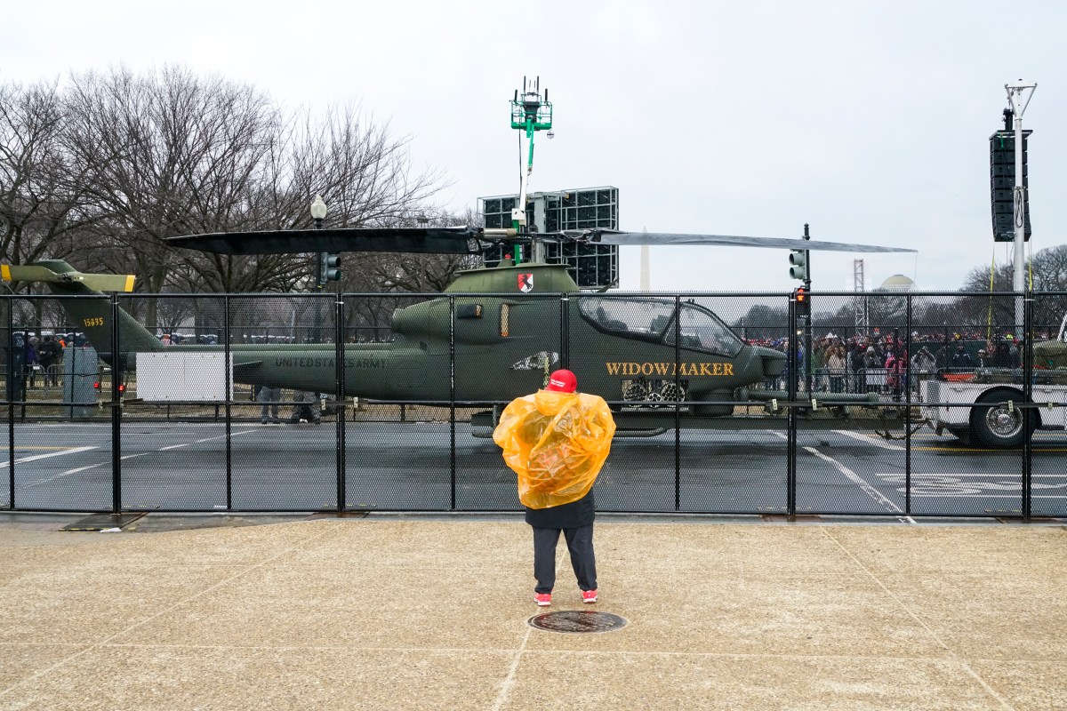 A supporter of President Donald Trump on the National Mall during his inauguration in Washington, D.C., on Jan. 20, 2017.