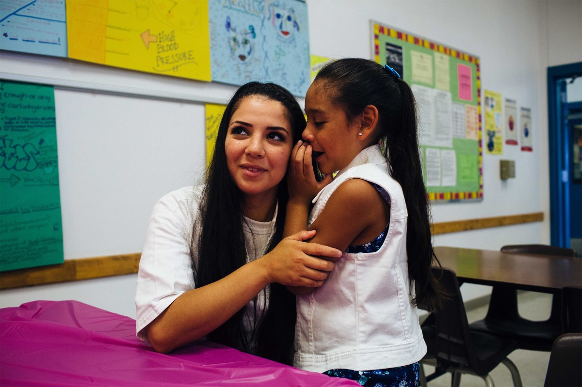 Layla Arenas, 7, is spending her Saturday morning visiting her mother Magan Garcia. Magan says she lives for the visits with her daughter. "She's the reason I can keep going in here," Magan says. Sara Naomi Lewkowicz for TIME