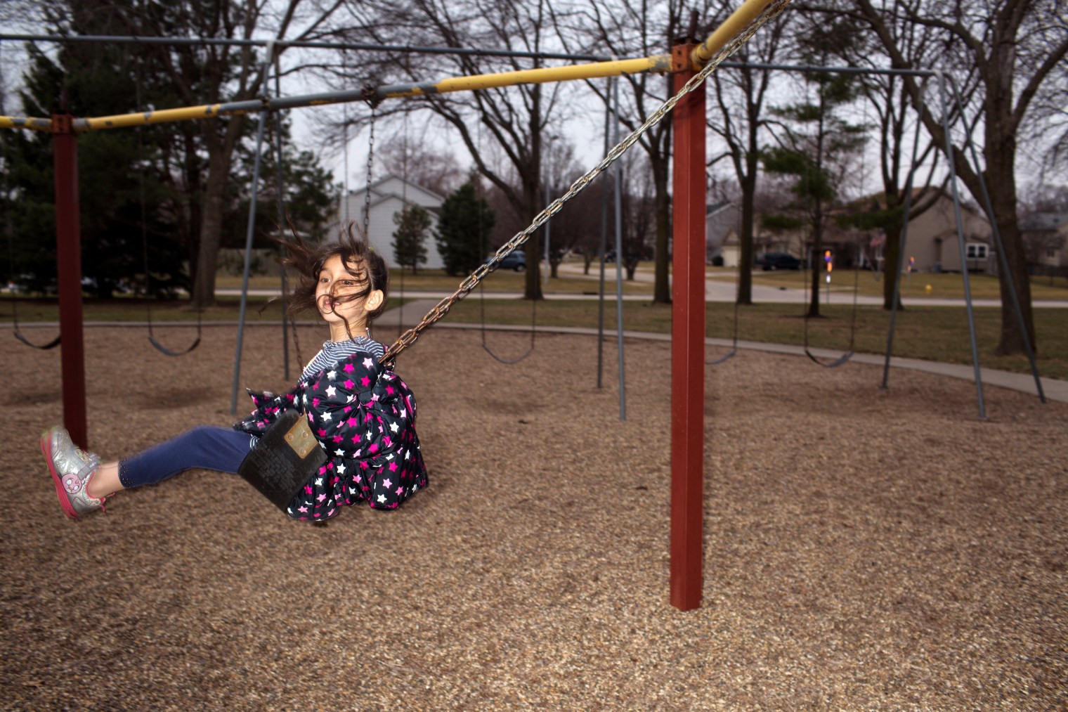 Hala Tameem at her family's new apartment complex in West Des Moines, Iowa.